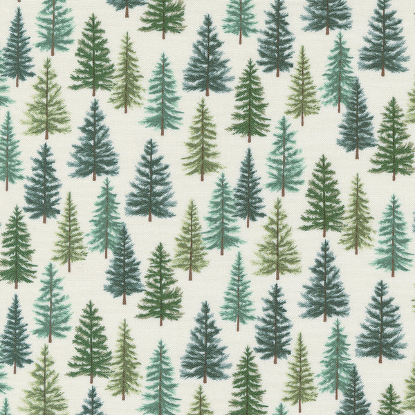 Moda - Holidays at Home - Evergreen Forest Snowy White Fabric