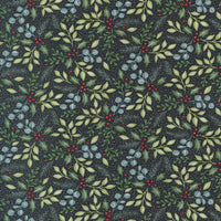 Moda - Holidays at Home - Winter Greenery Charcoal Black Fabric