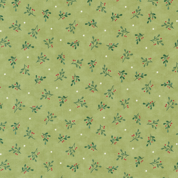 Moda - Holidays at Home - Tossed Greenery Sage Fabric