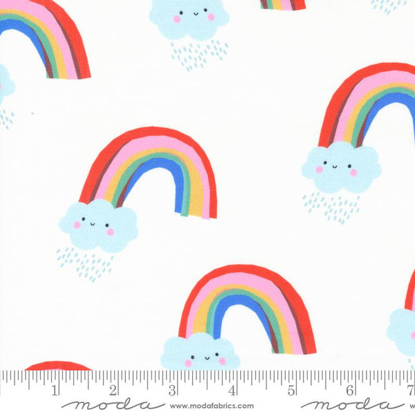 Moda - Whatever The Weather - Papercut Rainbows - Cloud Fabric