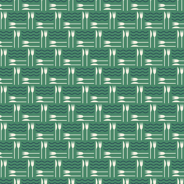 Felicity Fabrics - Pasta Love - Late Night Lasagna Green Fabric