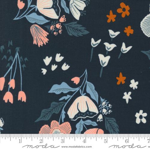 Moda - Folk Lore - Garden Tales Peacoat Fabric