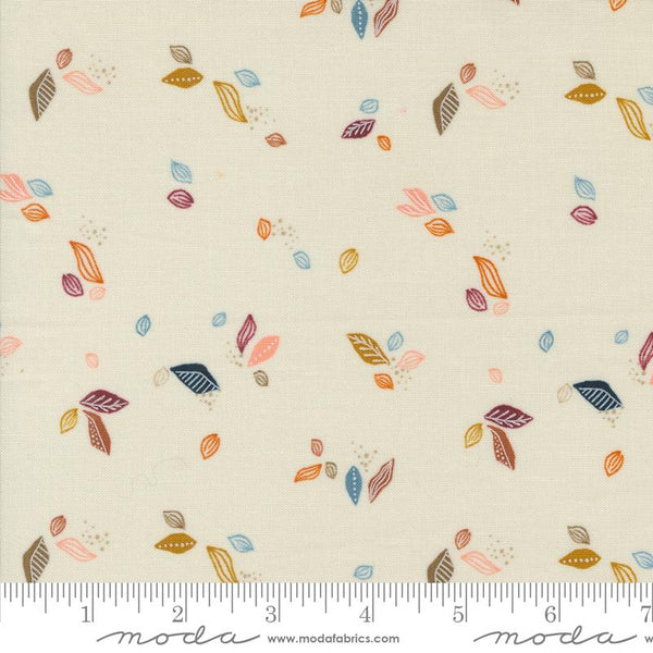 Moda - Folk Lore - Leaf Twirl Eggshell Fabric