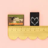Sarah Hearts - Camo and Barbed Wire Heart Woven Labels (8 ct)