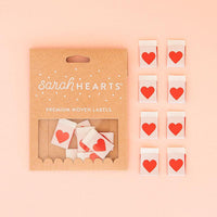 Sarah Hearts - Red Heart Sew In Labels (8 ct)