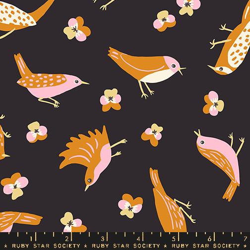 Ruby Star Society - Bird Is The Word - Migration Soft Black Fabric