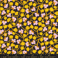 Ruby Star Society - Bird Is The Word - Pansy Soft Black Fabric