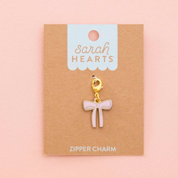 Sarah Hearts - Zipper Charm - Pink Bow