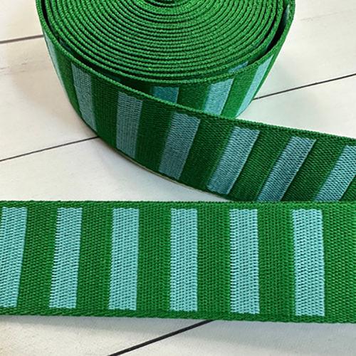 Stitch Supply Co. - Bold Stripe Billiard/Turquoise  1.5" Webbing