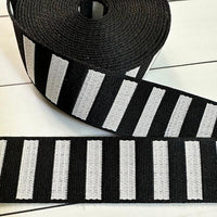 Stitch Supply Co. - Bold Stripe Black/White  1.5" Webbing