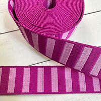 Stitch Supply Co. - Bold Stripe Berry/Peony 1.5" Webbing