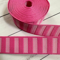 Stitch Supply Co. - Bold Stripe Flamingo/Pale Pink  1.5" Webbing