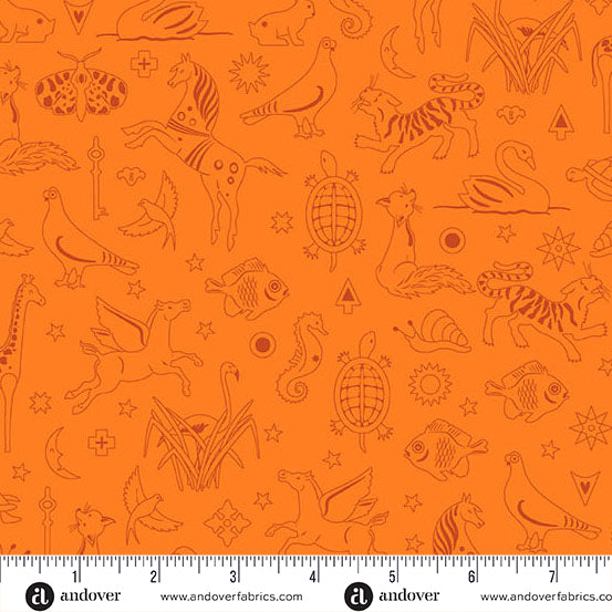 Andover - Alison Glass Sun Print 2025- Philately Goldfish Fabric