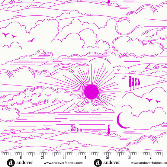 Andover - Alison Glass Sun Print Whisper - Dwell Magenta Fabric
