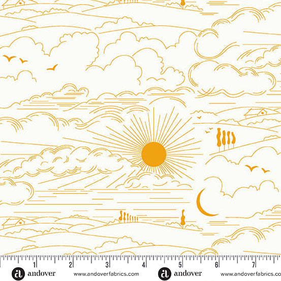 Andover - Alison Glass Sun Print Whisper - Dwell Marigold Fabric