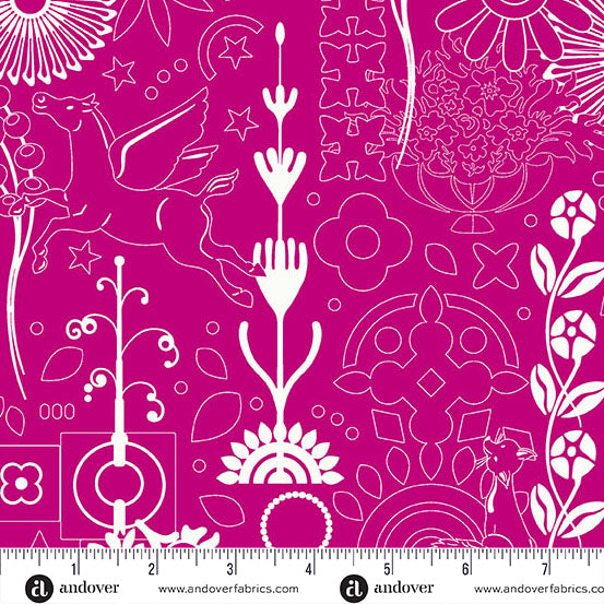 Andover - Alison Glass Sun Print 2025- Cameo Pomegranate Fabric