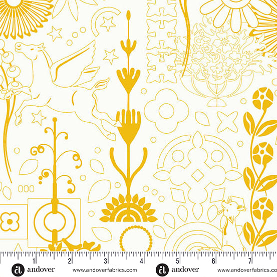 Andover - Alison Glass Sun Print Whisper - Cameo Sunshine Fabric