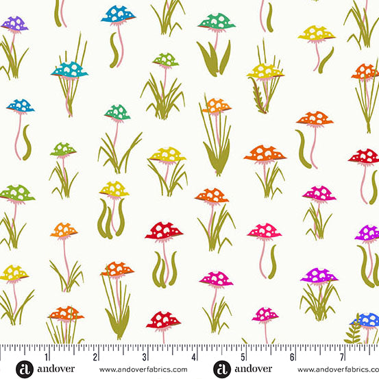 Andover - Alison Glass Color Wheel - Mushroom Parade Day Fabric
