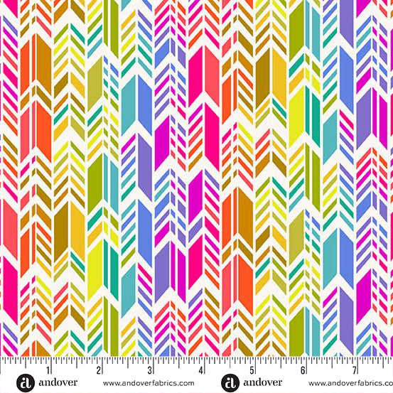 Andover - Alison Glass Color Wheel - Spectrum Feathers Day Fabric