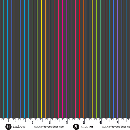 Andover - Alison Glass Color Wheel - Spectrum Stripe Night Fabric