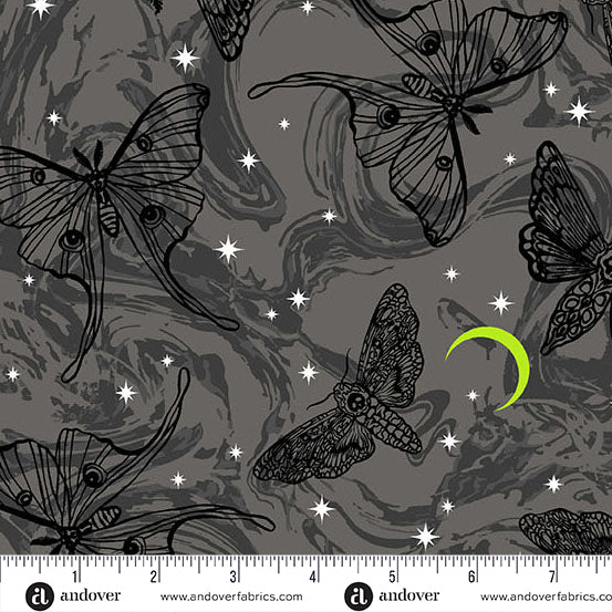 Andover - Libs Elliott Phantasm - Mystic Moths Raven Fabric