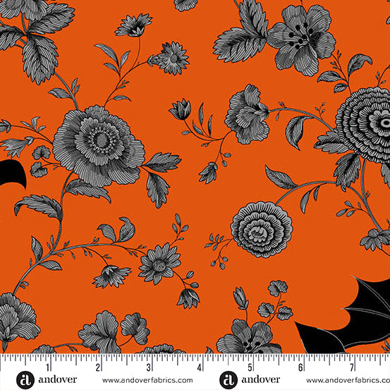 Andover - Libs Elliott Phantasm - Night Garden Flame Fabric