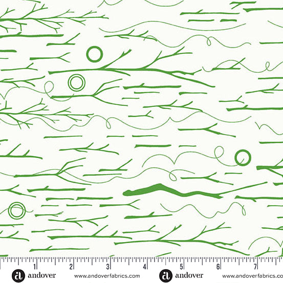 Andover - Alison Glass Sun Print Whisper - Sticks and Twine Grass Fabric