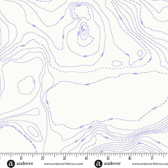 Andover - Alison Glass Sun Print Whisper - Topography Pond Fabric