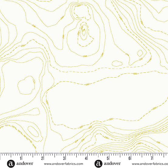 Andover - Alison Glass Sun Print Whisper - Topography Chartreuse Fabric