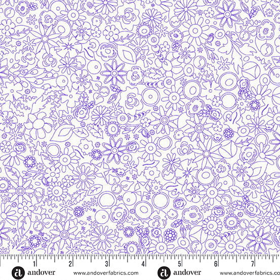 Andover - Alison Glass Sun Print Whisper - Woodland Violet Fabric