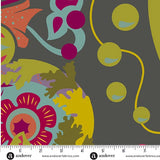 Andover - Alison Redwood 108" Wide - Mural Charcoal Fabric