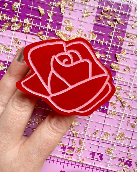 Feral Notions - Rose Pop Up Quilt Ruler Handle