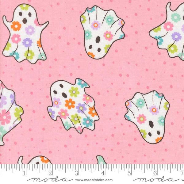 Moda - Fab Boo Lous - Dancing Ghosts Candy Pink Fabric