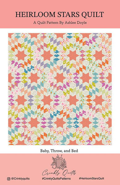 Crinkly Quilts - Heirloom Stars Quilt - Paper Pattern