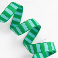 Stitch Supply Co. - Bold Stripe Billiard/Turquoise 1" Webbing