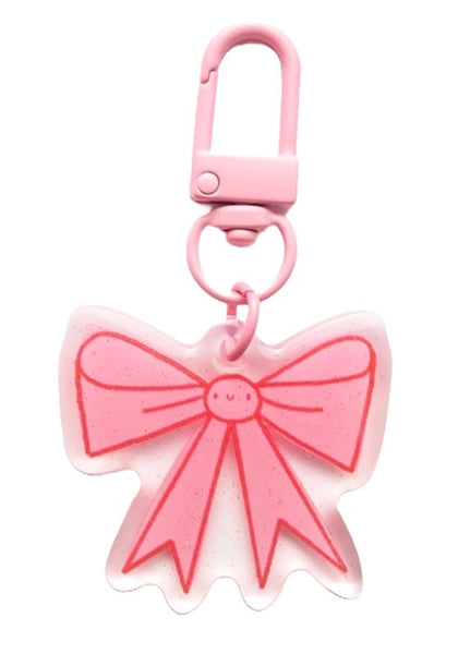 Moda - Lizzy House Glitter Pink Bow Zipper Charm