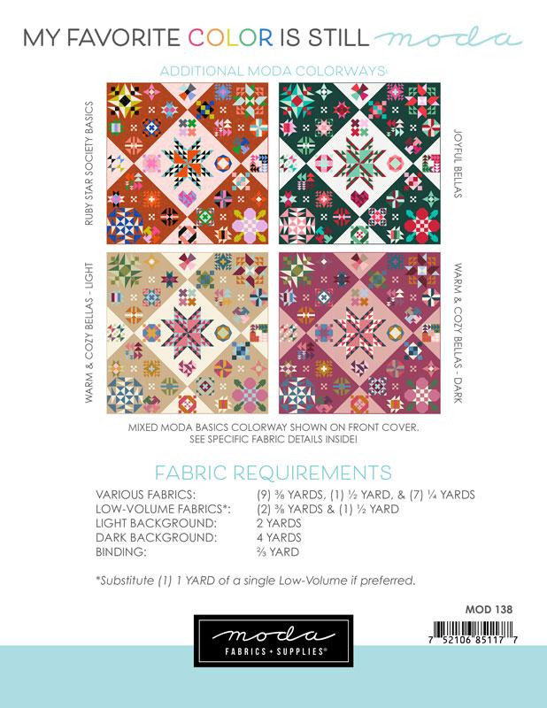 Moda - My Favorite Color Is Still Moda Quilt - Paper Pattern – Pearls ...