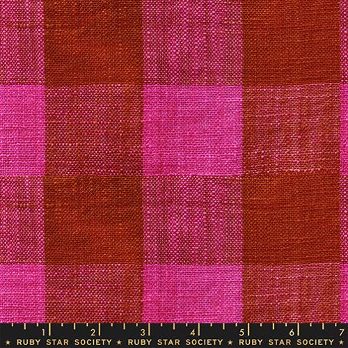 Ruby Star Society - 16" Sunshine Toweling - Checker Hot Pink