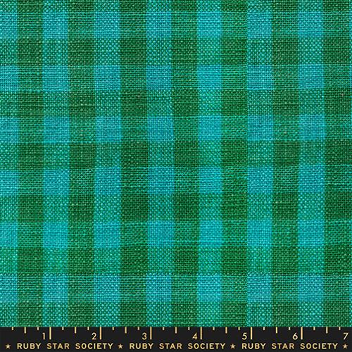 Ruby Star Society - 16" Sunshine Toweling - Small Checker Turquoise