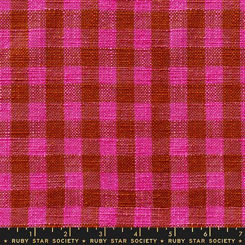 Ruby Star Society - 16" Sunshine Toweling - Small Checker Hot Pink