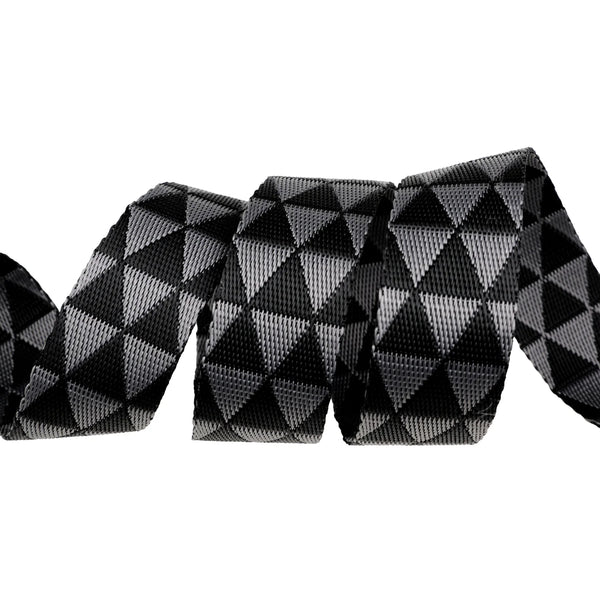 Renaissance Ribbons - Tula Pink Graywork Kinda Shady 1.5" Webbing - Carbon