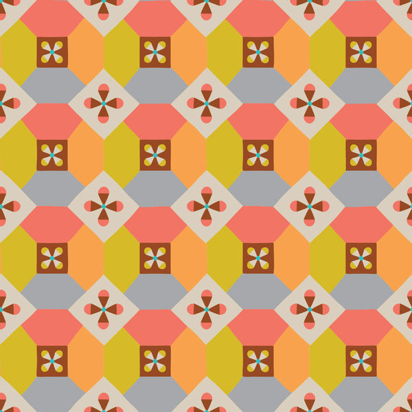 Figo - Trade Winds - Mosaic Citrus Fabric