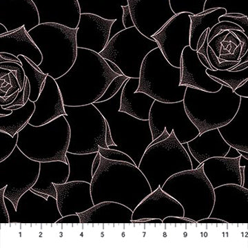Figo - The Botanist - Roses Black Fabric