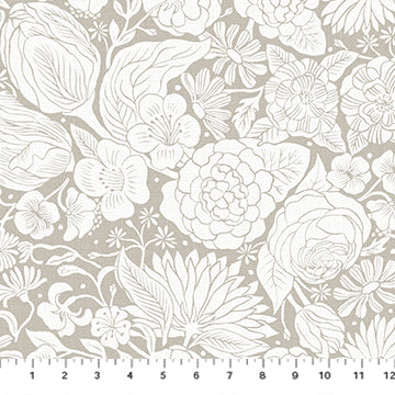 Figo - Folktale - Floral White Fabric