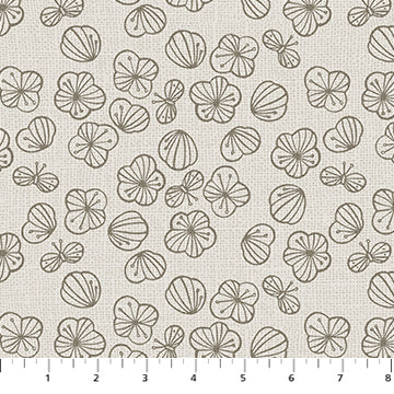 Figo - Folktale - Blossoms Taupe Fabric