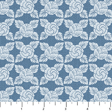 Figo - Folktale - Tiled Blue Fabric