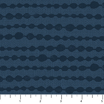 Figo - Folktale - Pearls Navy Fabric