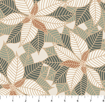 Figo - Snowfall - Poinsettia Cream Fabric