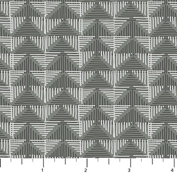 Figo - Snowfall - Chevron Gray Metallic Fabric