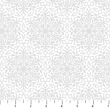 Figo - Snowfall - Papercut White Fabric